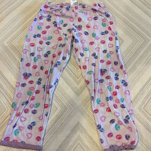 Esme Girls Lavender with Lace Trim Fruit Loop Tank & Pants Pajama Set - Size 12 - Picture 2 of 8